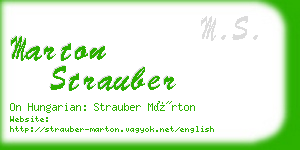 marton strauber business card